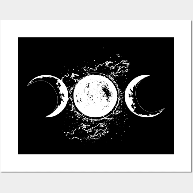 Cloudy triple moon Wall Art by MysticMoonVibes